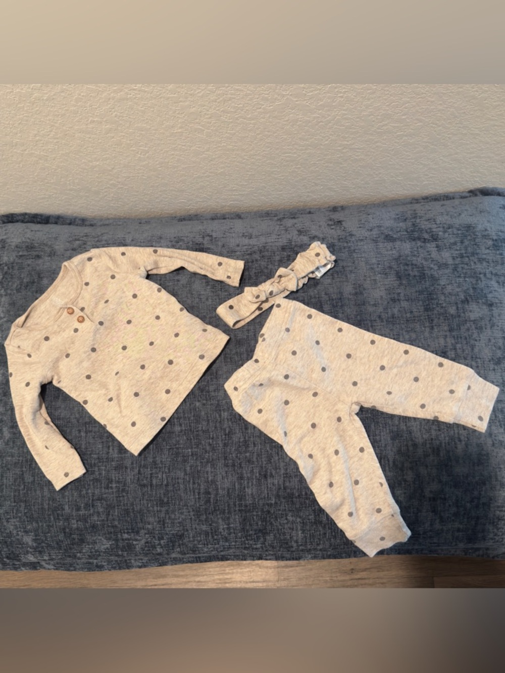 Carter's Gray Polka Dot 3-Piece Set